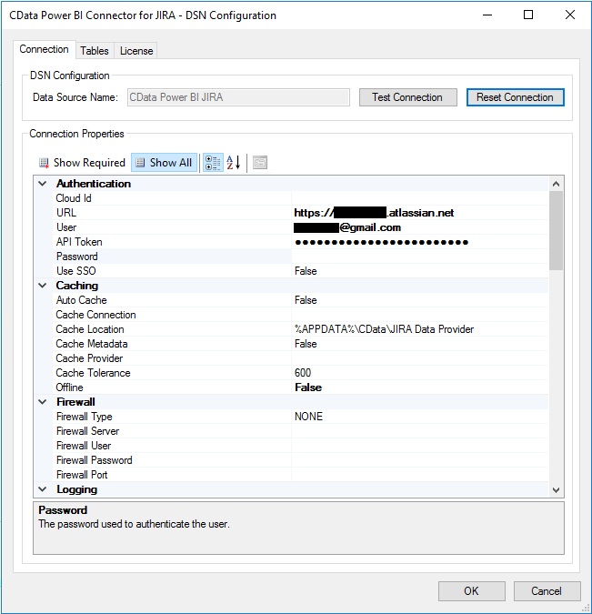 CData connection setup